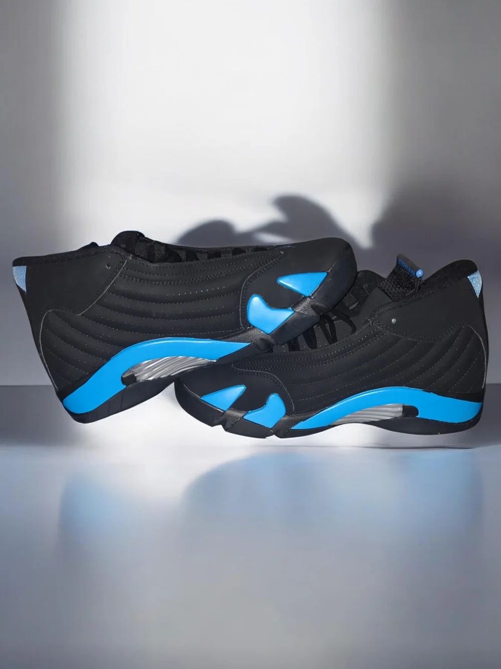 Jordan Men’s Athletic Shoes Black and Bright Blue